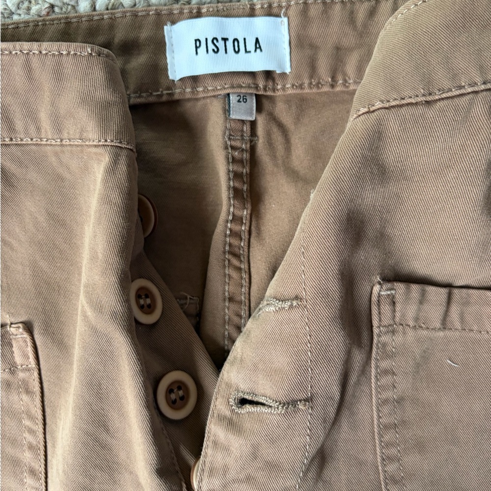 NWOT Pistola Light Brown Button-Front Utility Pants